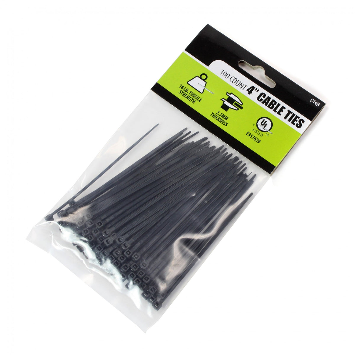 2 Pack Universal Home 100 Count 4" Cable Wire Hose Zip Ties