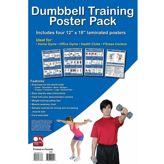 Dumbbell Exercises Laminated Fitness Poster 4 Pack, view 2