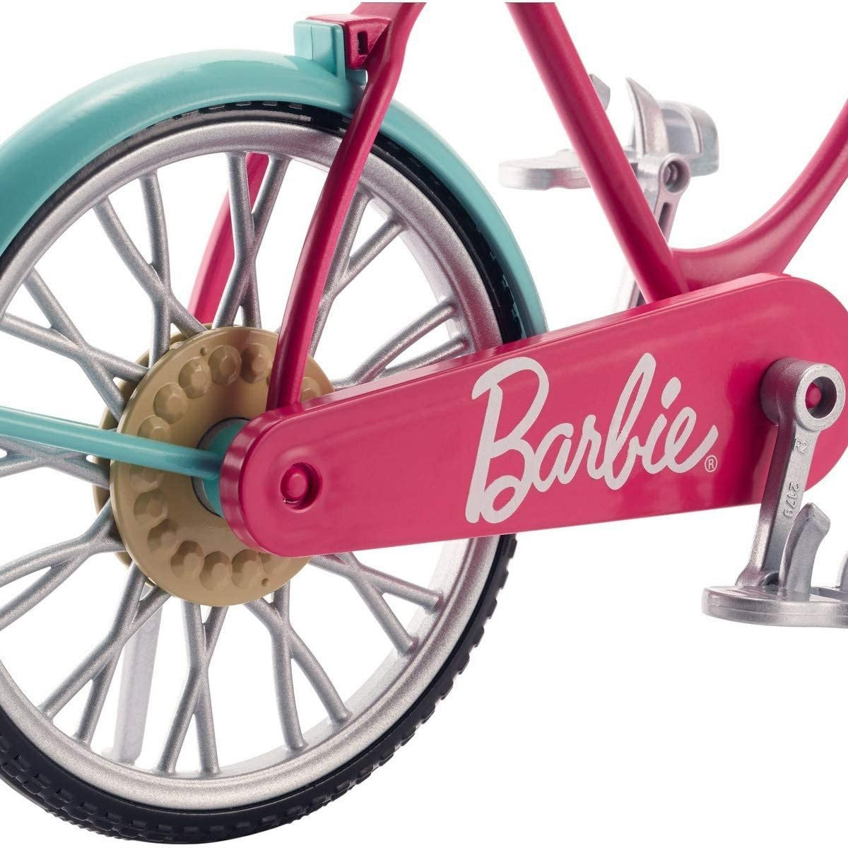 Barbie Bicycle Cruiser Pretend Play Set Flower Basket Helmet Girls Toys Ages 3+, view 8