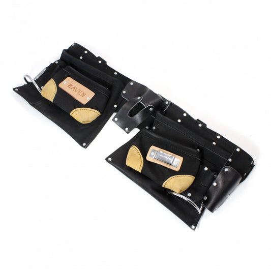 7 Pocket Suede Leather Tool Belt with Heavy Duty Nylon Belt with Quick Release, view 2