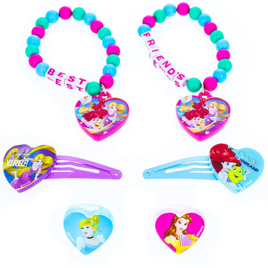 Disney Princess 6pc Girls BFF Fashion Jewelry Hair Accessories Set with, view 2