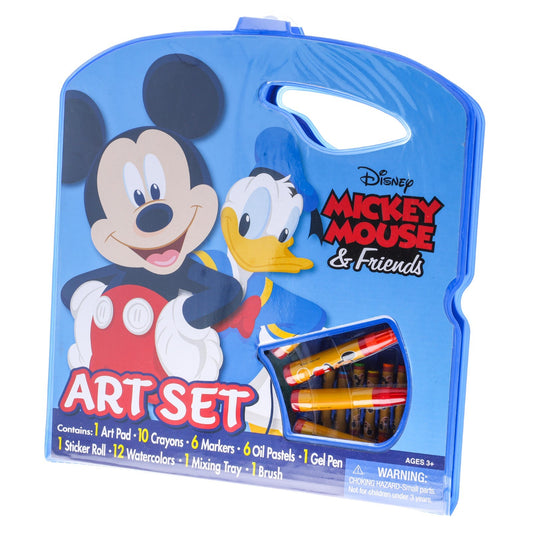 Disney Mickey Mouse Kids 40pc Art Supplies Coloring Marker Crayon Paint Pad Set, view 2