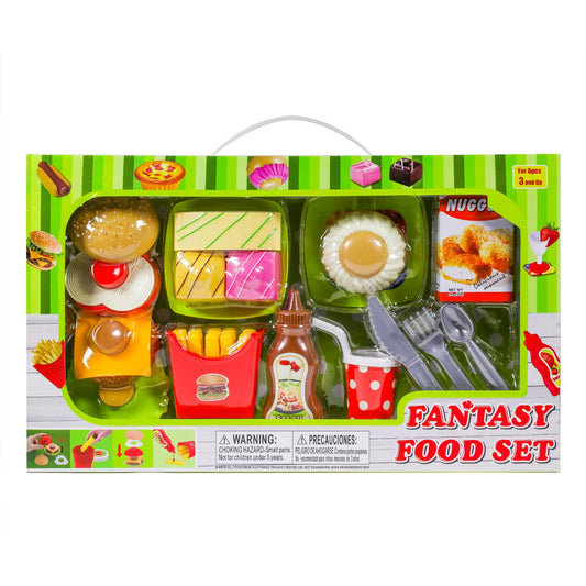 Kidplokio Kids Pretend Play Food Set Fun Picnic Plastic Food Utensils Assorted,, view 2