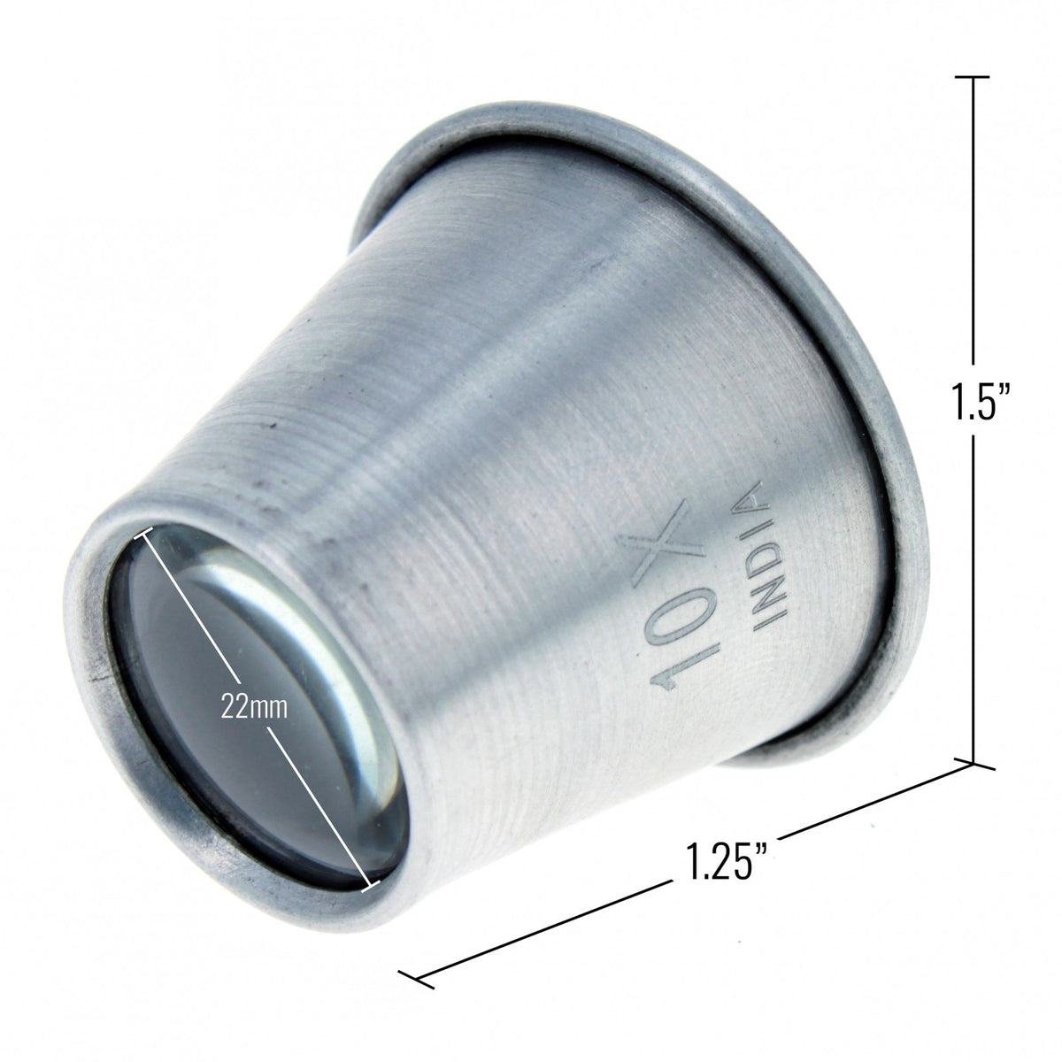 ToolTreaux 10x Aluminum Jewelers Loupe 22mm Diameter Glass Lens Magnifier, view 7