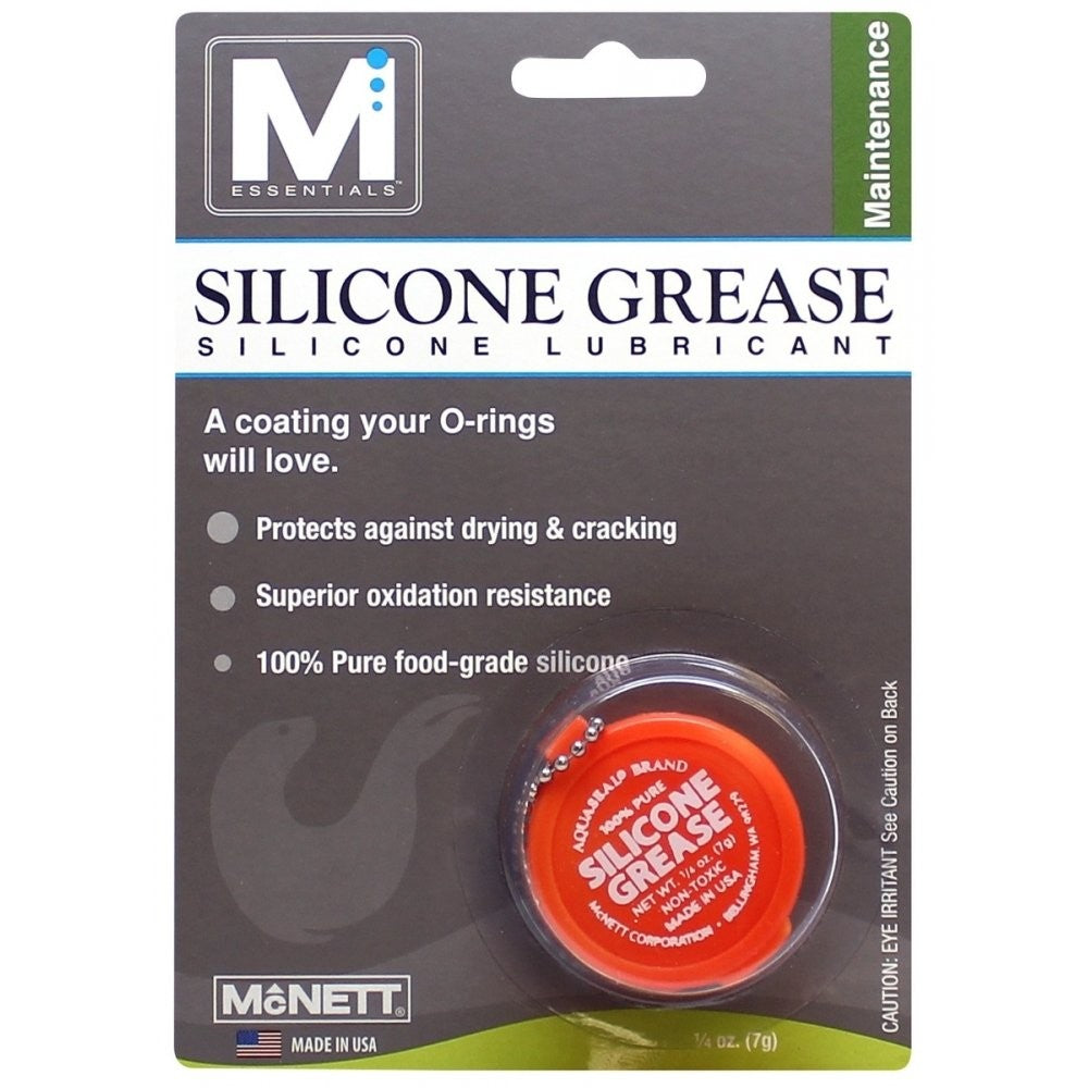 Small container of silicone O ring valve protection grease labeled 1/4 oz