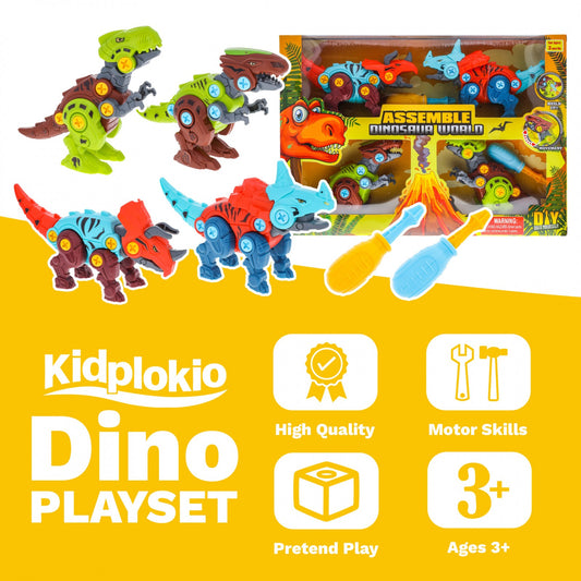 Kidplokio DIY Build Dinosaur Robot Assembly Toy Figure Play Set Boys Ages 3+, view 2