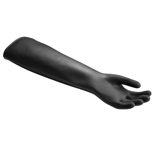 24" Full Length Rubber Gloves, Medium Weight, Industrial Protective Lab Supplies, view 2
