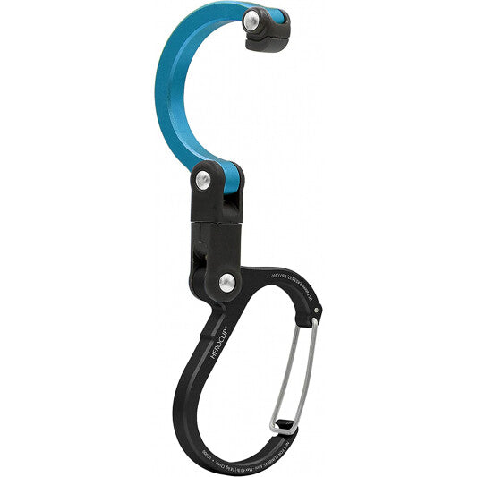 HEROCLIP Carabiner Clip Hook Mini for Camping, Organization (Black & Blue), view 2