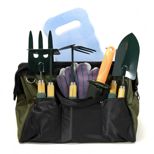 ToolTreaux Garden Tools Set with Fork Hoe Rake Shovel Spade Digger Gloves 9pc, view 2