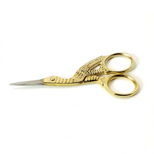 2 Pack 3.5" Tailoring Straight Sharp Tip Scissors Stainless Steel Stork - Gold, view 2