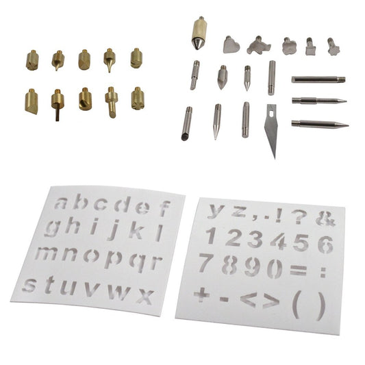35pc Wood Burning Pen Set Kit Wood Burning Soldering Chiseled Tips and Tweezers, view 2
