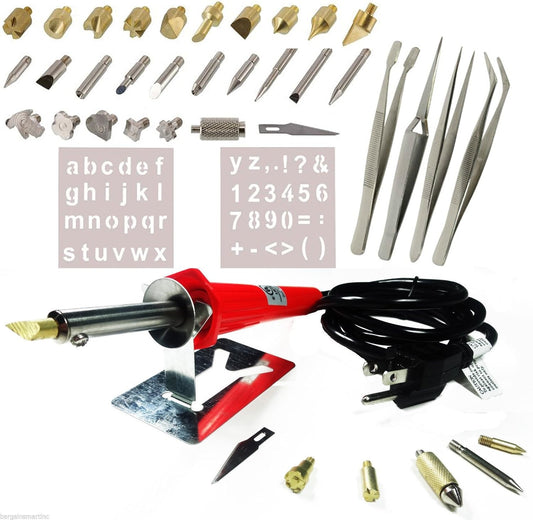 Universal Tool Deluxe Wood Burning Kit Assorted Tips Stencils and Tweezers, view 2