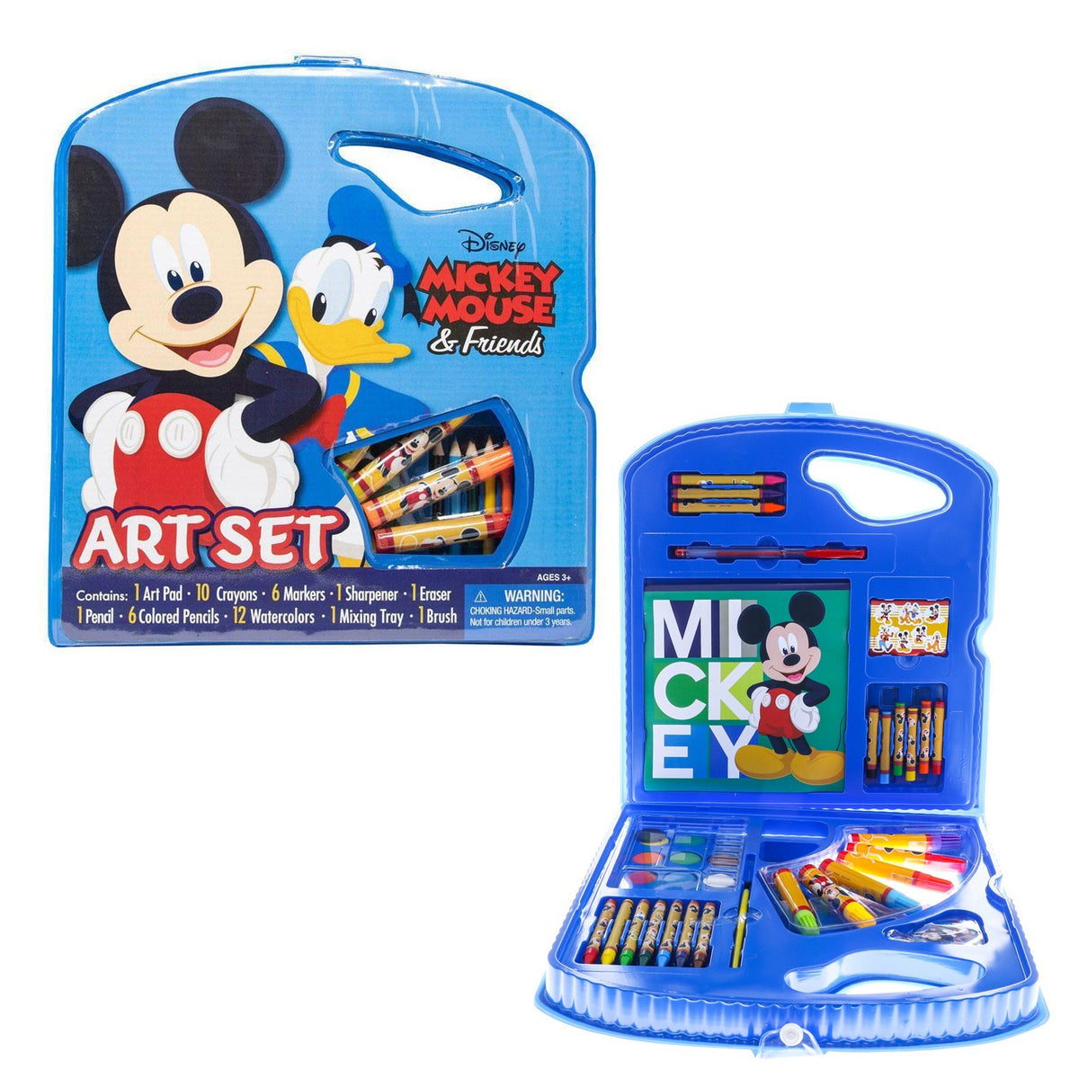 Disney Mickey Mouse Kids 40pc Art Supplies Coloring Marker Crayon Paint Pad Set, view 4
