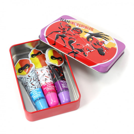 2 Pack Disney Incredibles Family Superhero Collectible Lip Gloss Tin Set of 3, view 2