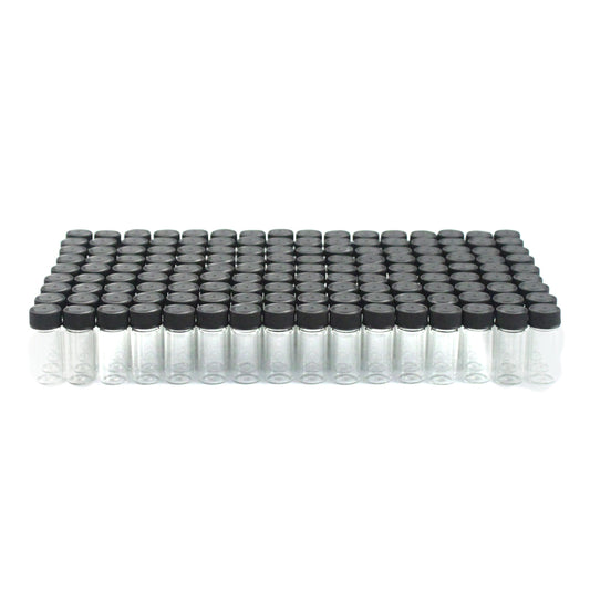 set of 144 glass vials for craft and hobby storage