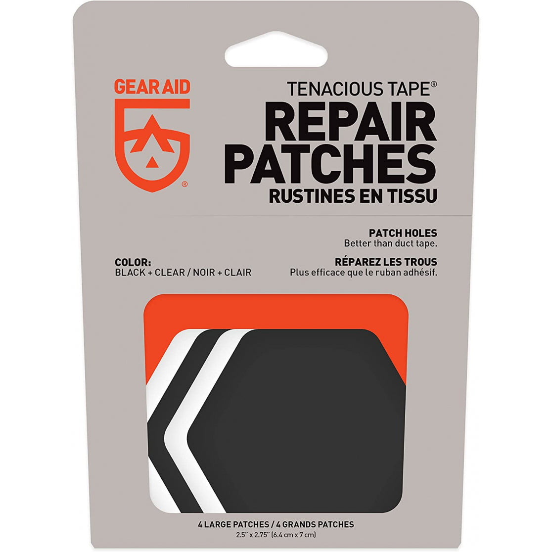 GEAR AID Tenacious Tape Repair Patches for Jackets, Outdoor Gear, 2.5" 1.5" Hex, view 12