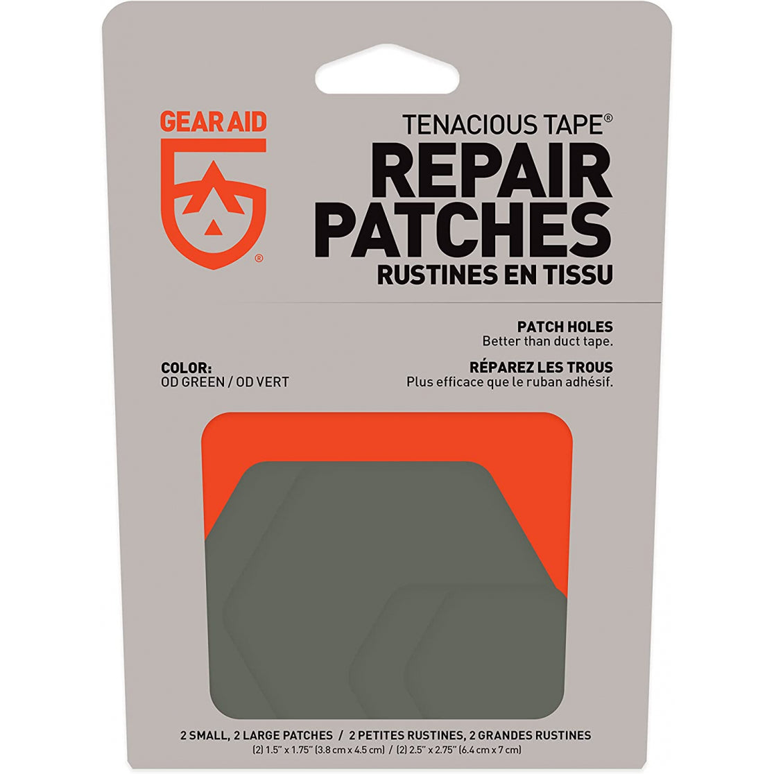GEAR AID Tenacious Tape Repair Patches for Jackets, Outdoor Gear, 2.5" 1.5" Hex, view 18