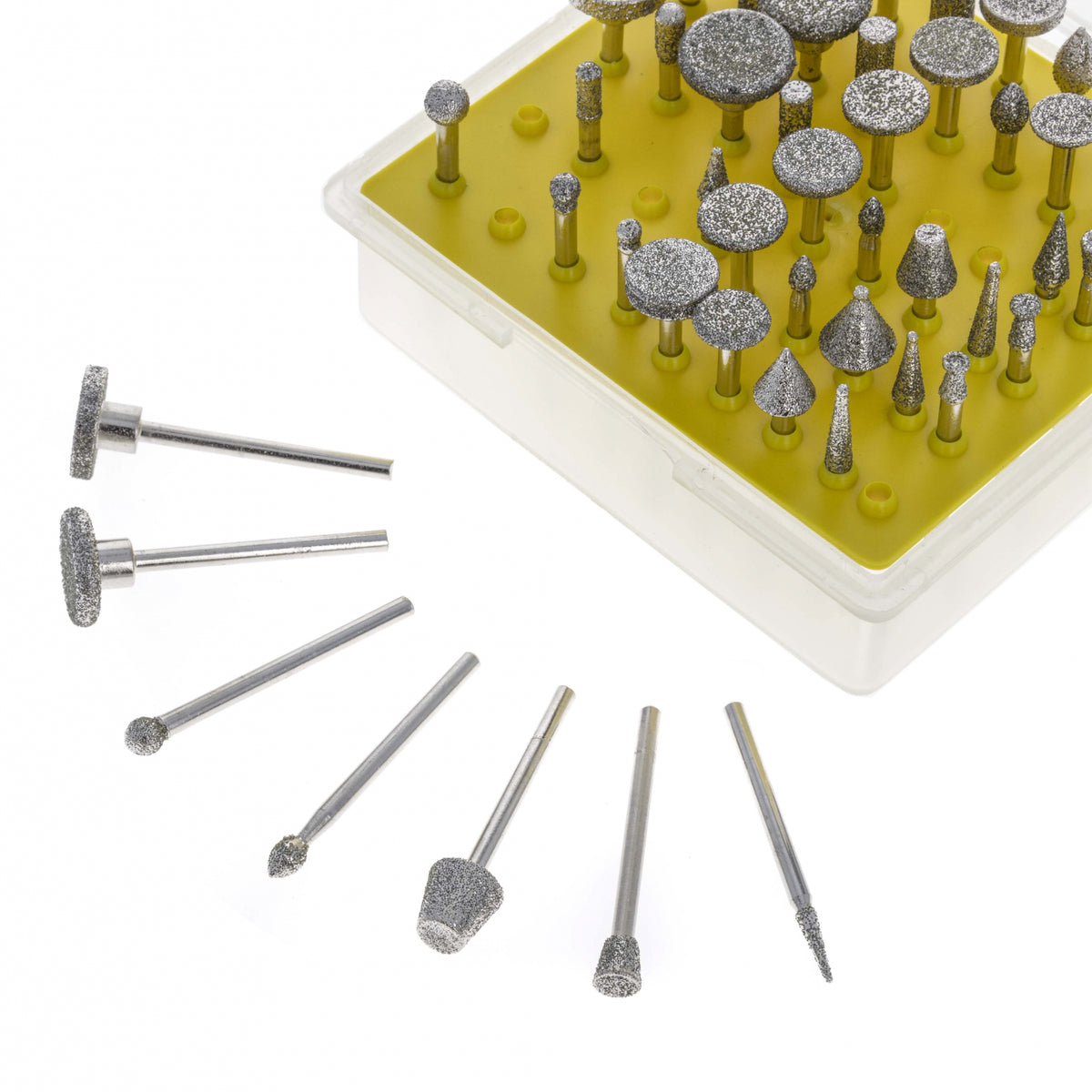 50pc Diamond Burr Bit Set for  Rotary Tool (Multiple Grit Sizes), view 5