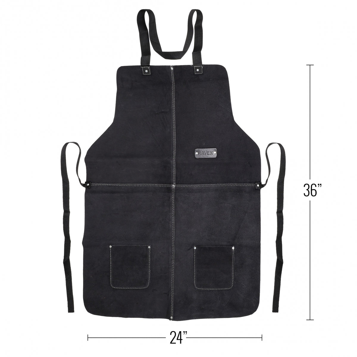 ToolTreaux Unisex Large Leather Workshop Apron Full Body with Pockets, view 3