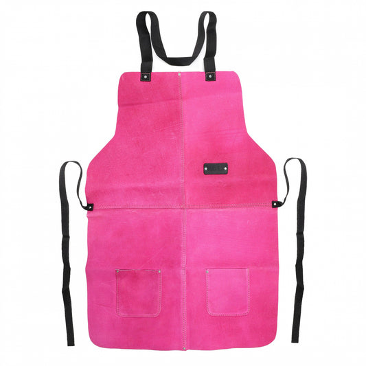 Large unisex full body leather workshop apron with tool pockets