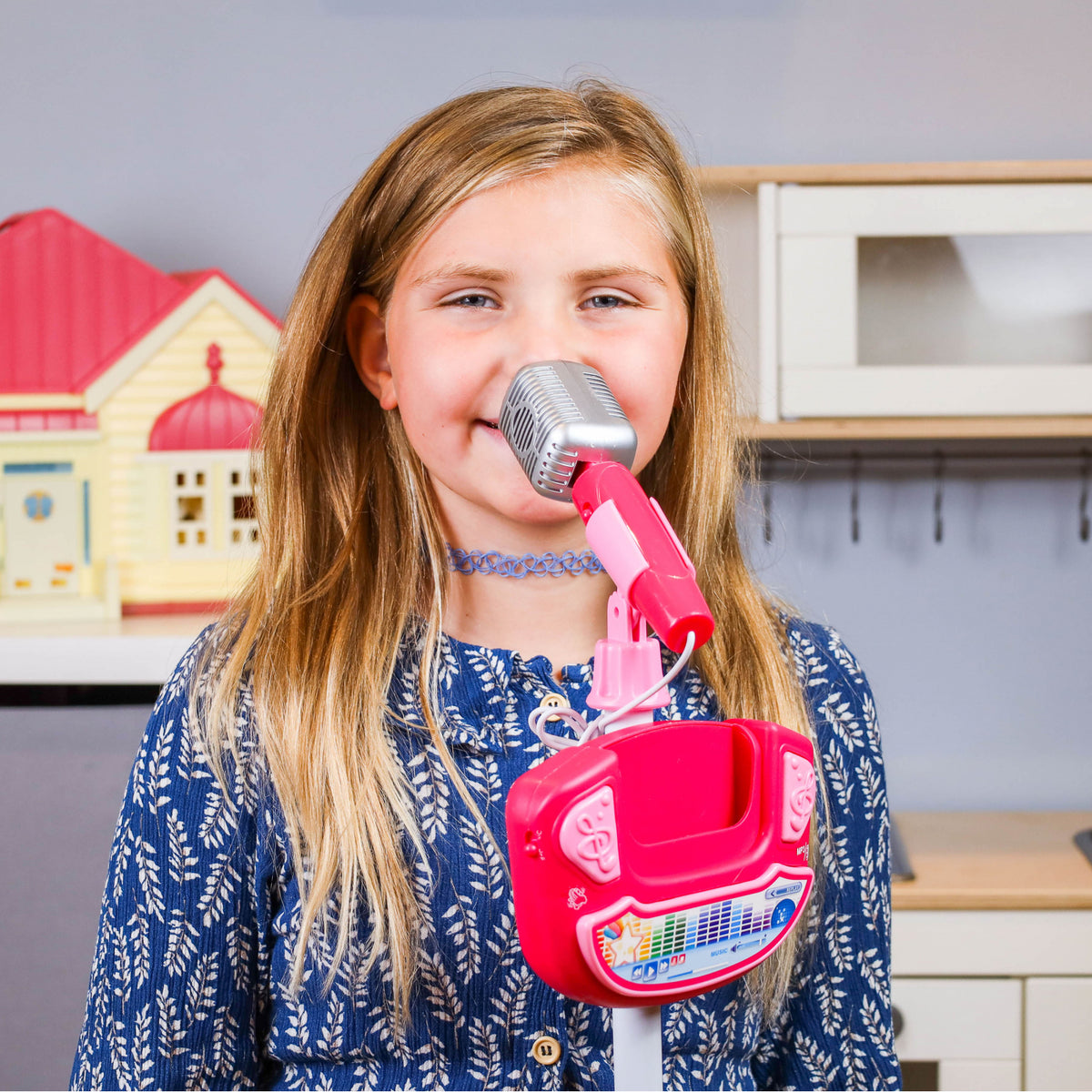 Kidplokio Musical Microphone Pretend Play Karaoke Machine Kids MP3 Player, view 10