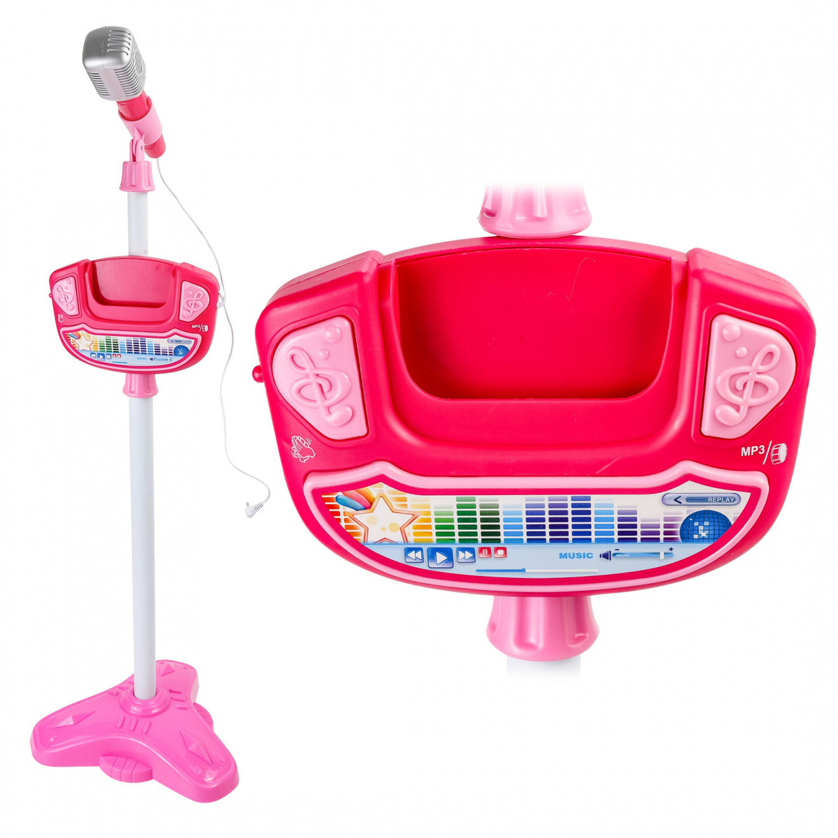 Kidplokio Musical Microphone Pretend Play Karaoke Machine Kids MP3 Player, view 6
