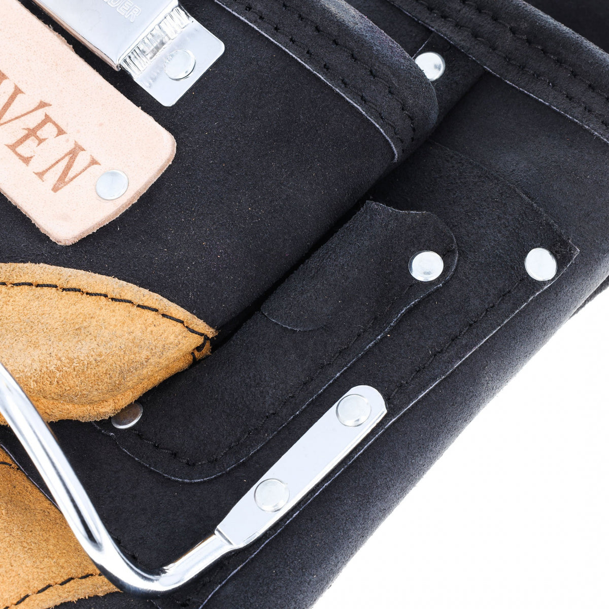 Deluxe Carpenter Tool Belt Pouch Heavy Duty Suede Leather Fits Hammer And Nails, view 20