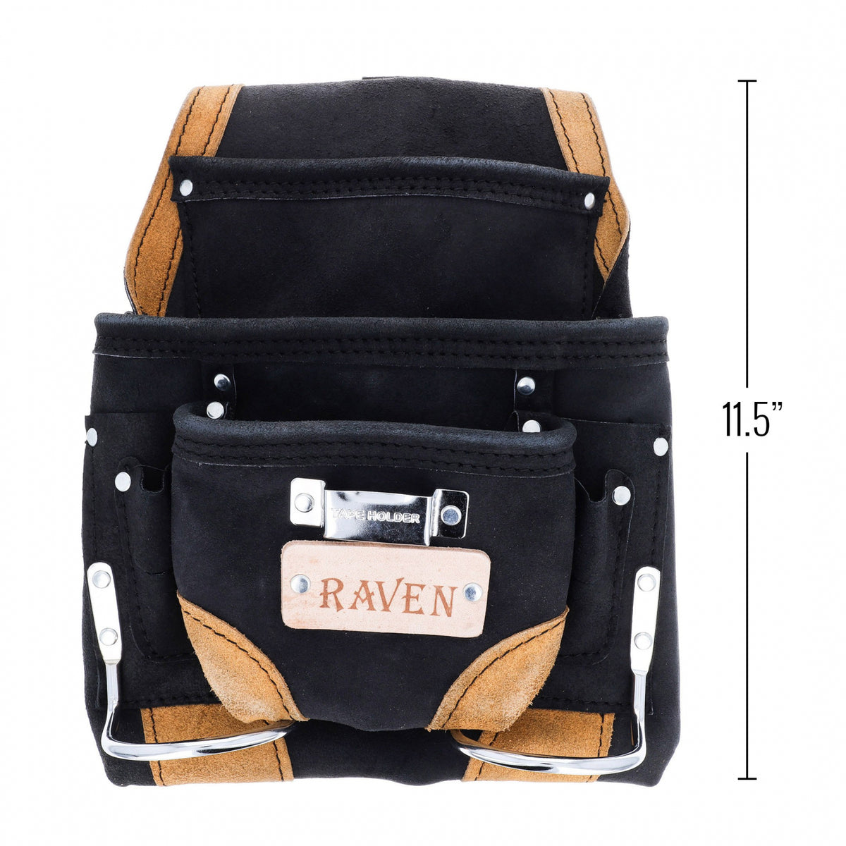 Deluxe Carpenter Tool Belt Pouch Heavy Duty Suede Leather Fits Hammer And Nails, view 14
