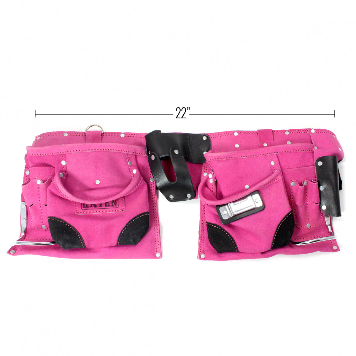ToolTreaux 9 Pocket Leather Tool Belt Large Hammer Drill Tool Pouch, view 16