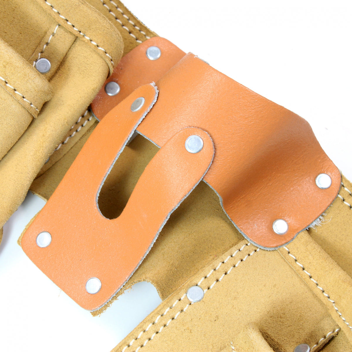 ToolTreaux 9 Pocket Leather Tool Belt Large Hammer Drill Tool Pouch, view 23
