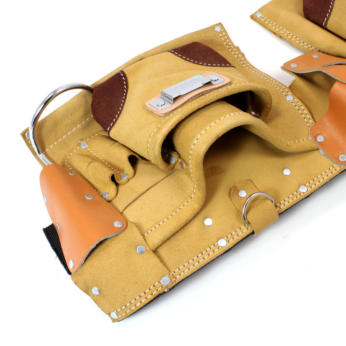 ToolTreaux 9 Pocket Leather Tool Belt Large Hammer Drill Tool Pouch, view 30