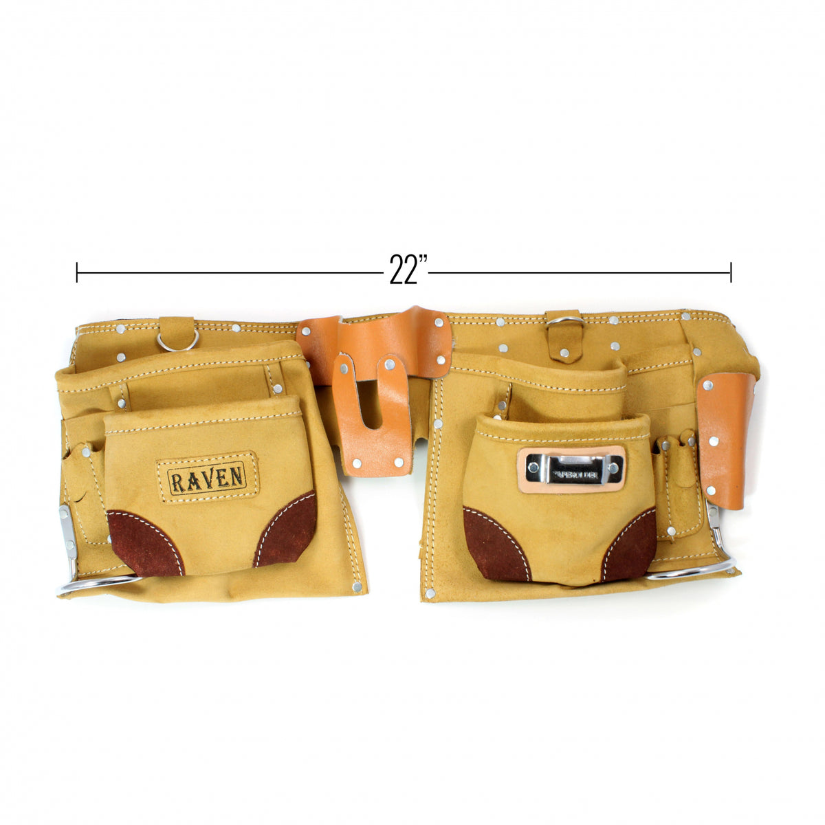 ToolTreaux 9 Pocket Leather Tool Belt Large Hammer Drill Tool Pouch, view 29