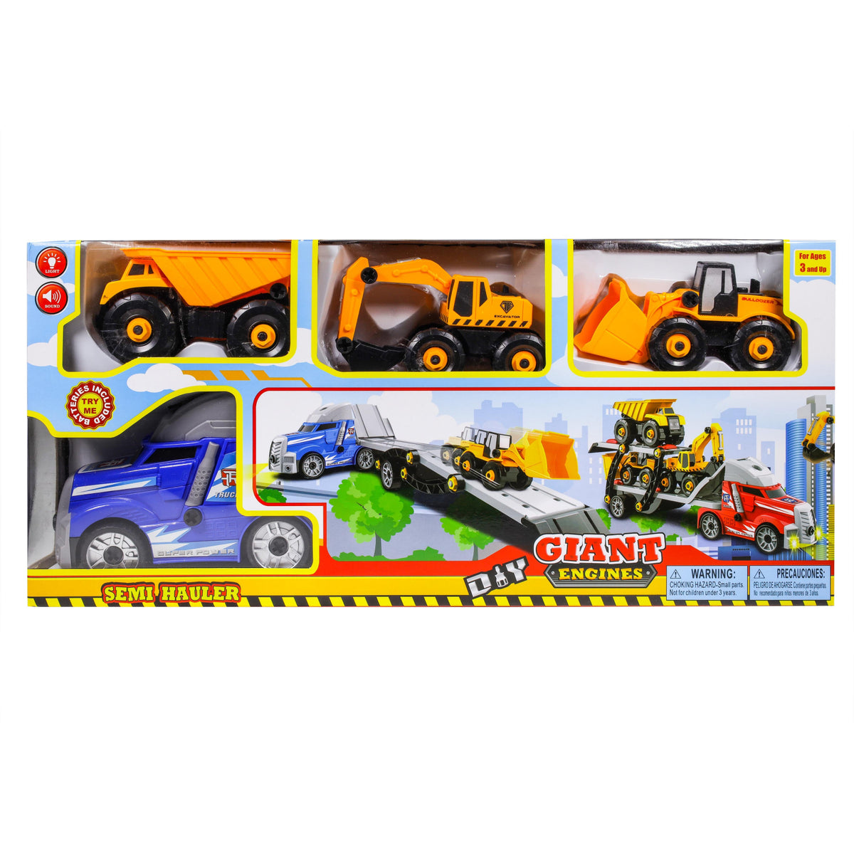 Kidplokio Giant Engines 1:32 Scale Semi Truck Construction Cargo Carrier Toy, view 6