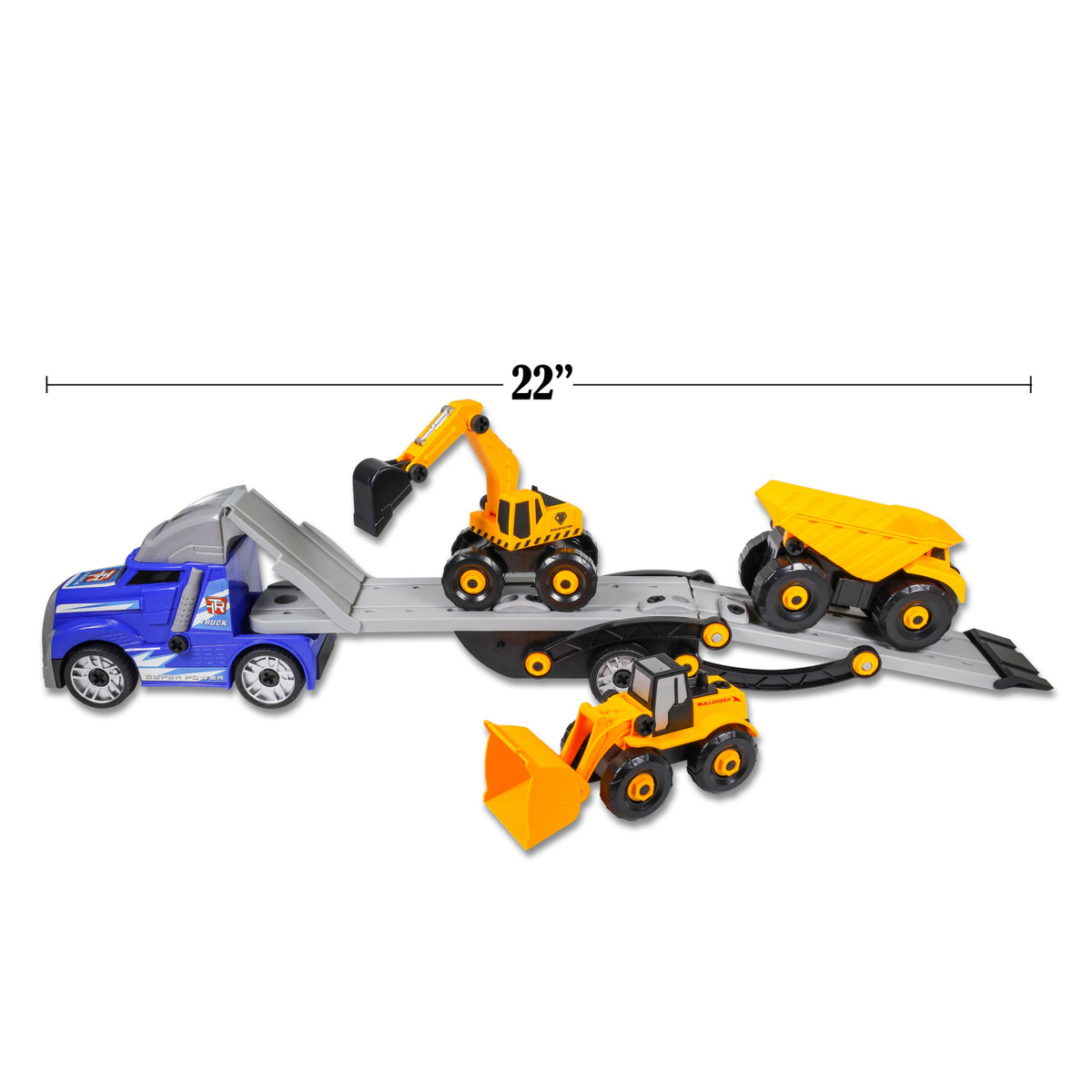 Kidplokio Giant Engines 1:32 Scale Semi Truck Construction Cargo Carrier Toy, view 5