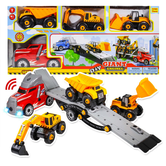 1:32 scale semi truck construction cargo carrier toy suited for kids