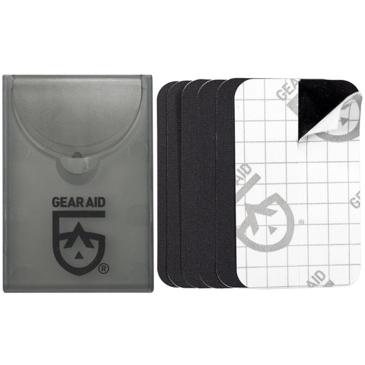 GEAR AID Tenacious Tape mini patches, small rectangular pieces for gear repair, sized 1.5 x 2.5 inches.