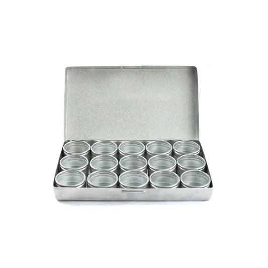 ToolTreaux Aluminum Jar Storage Tin Case, 1/2 Oz Container and Display Set, view 2