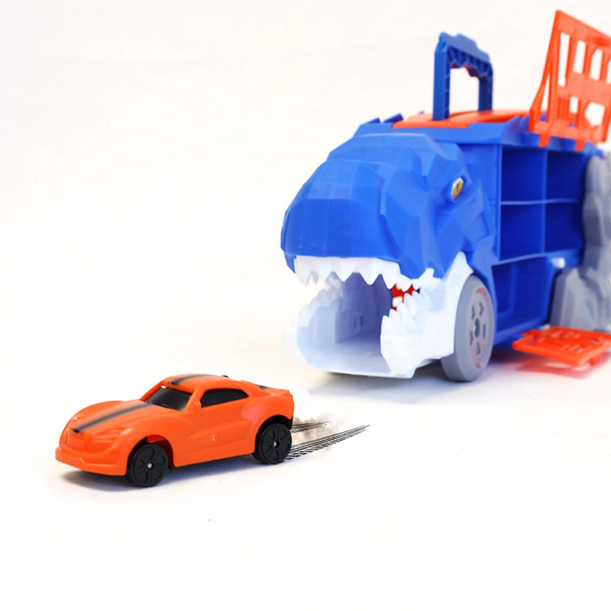 Kidplokio 3 in 1 Ultimate T Rex Diecast Cars Transporter Truck Toy (2 Colors), view 6