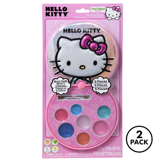 Two Hello Kitty lip gloss compact sets for girls, suitable for ages 3 and up.