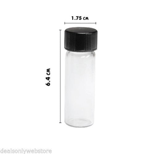 2 Pack 12PC Glass Vials w/ Screw Top Lids, Gold Flake & Essential Oil, 1 Dram