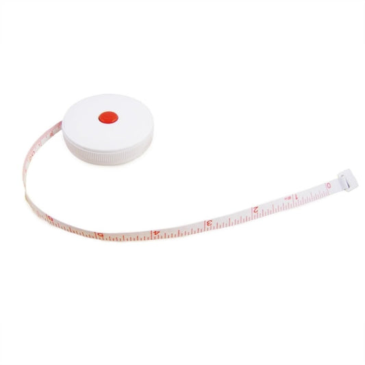 Six retractable 60-inch tailors sewing measuring tapes labeled in inches and millimeters