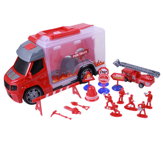 Red TychoTyke construction and rescue toy truck with light and sound