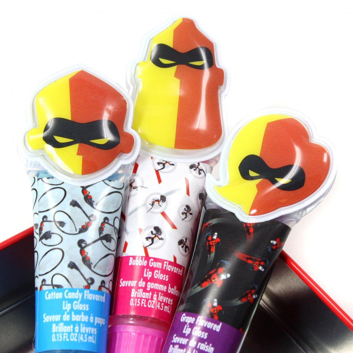Disney Incredibles Family Superhero Collectible Lip Gloss Tin Set of 3, view 5