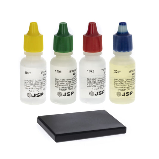 ToolTreaux gold testing kit with testing stone and bottles, 5-piece set visible