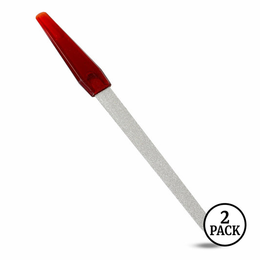 Two 7-inch sapphire nail files suitable for manicures and pedicures