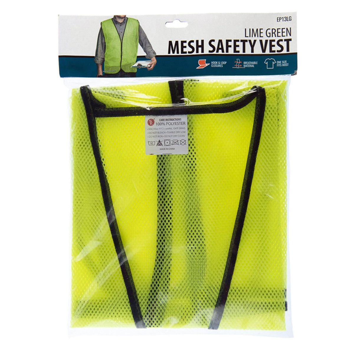 Universal Lime Green High Visibility Mesh Safety Vest Unisex One Size Fits All, view 3