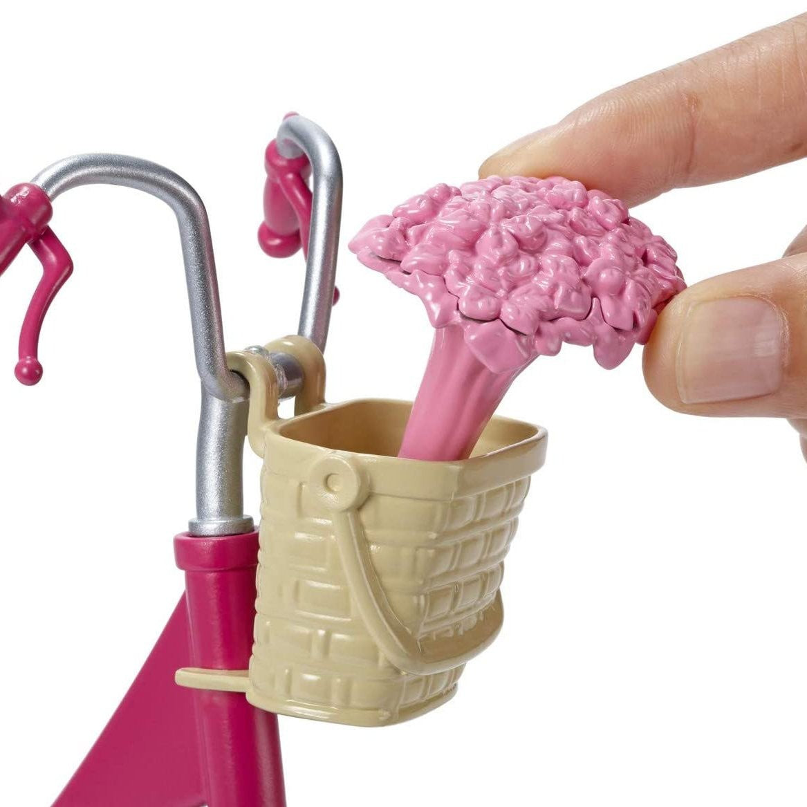 Barbie Bicycle Cruiser Pretend Play Set Flower Basket Helmet Girls Toys Ages 3+, view 7
