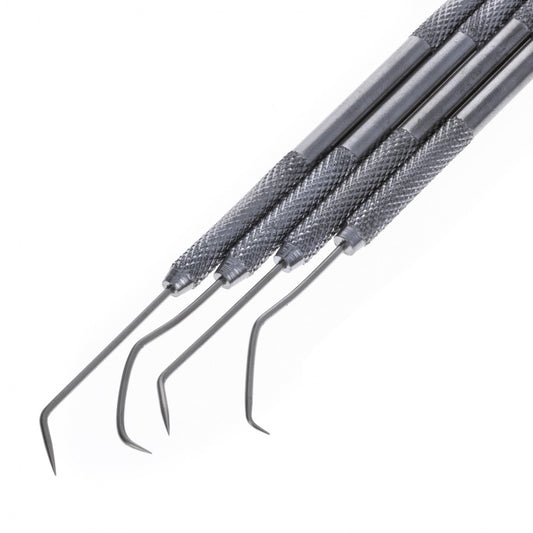 2 Pack Double Ended Steel Pick Set w/ Grooved Grip Metal Working Pottery Tools, view 2