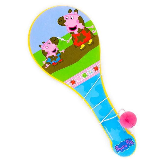 Peppa Pig paddle ball toy with illustrated paddle and attached rubber ball