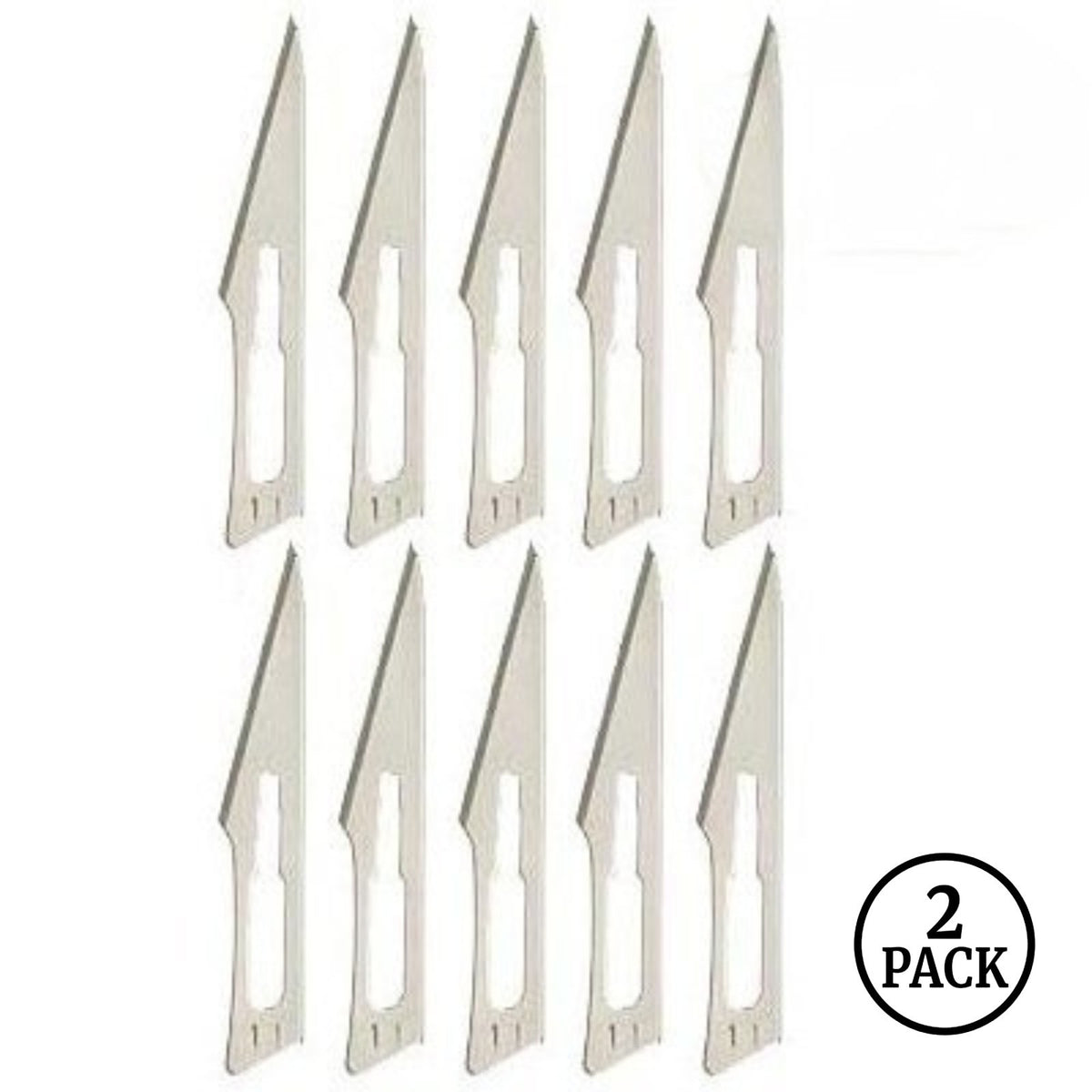 Two packs of 10 sterile size 11 surgical replacement scalpel blades